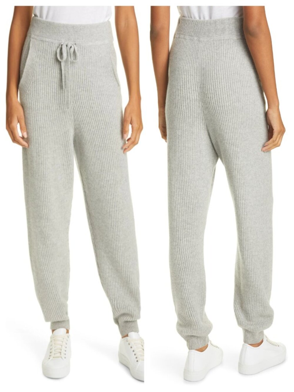 NWT rag & bone Pierce Tie Waist Cashmere Joggers M Gray